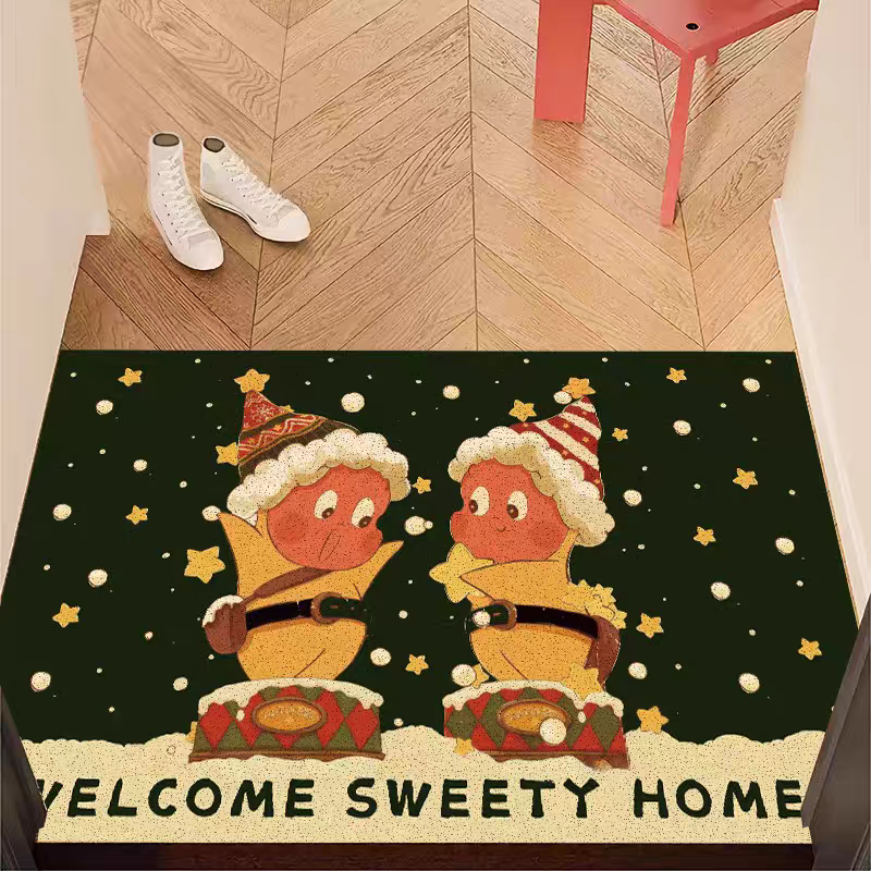 卡通星星人入户门地垫家用门口丝圈脚垫耐脏防滑门垫进门玄关地毯