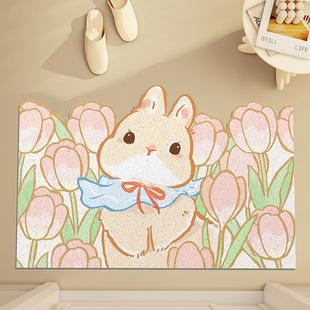 入户门垫丝圈地垫2025进门防滑地毯可裁剪pvc门口浴室兔子脚垫