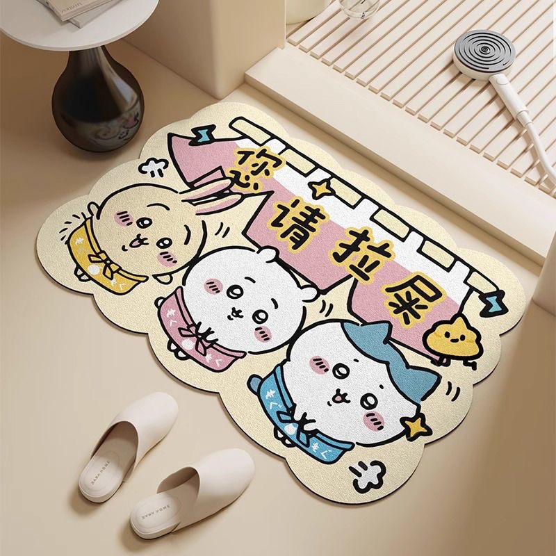 吉伊卡哇化妆室地垫矽藻泥浴室脚垫子洗手间门口防滑速干 干耐脏