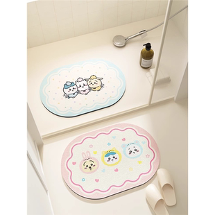 卡通chiikawa浴室防滑地垫硅藻泥吸水速干脚垫卫生间厕所地毯家用