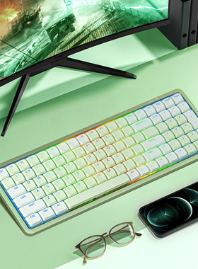 新贵SK01超薄矮轴机械键盘三模无线蓝牙电脑平板办公键盘透光键帽