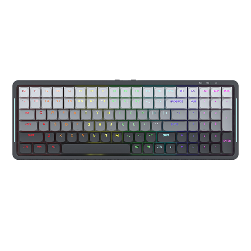 新贵SK01渐变雅灰超薄矮轴三模无线蓝牙机械键盘渐变透光电脑办公