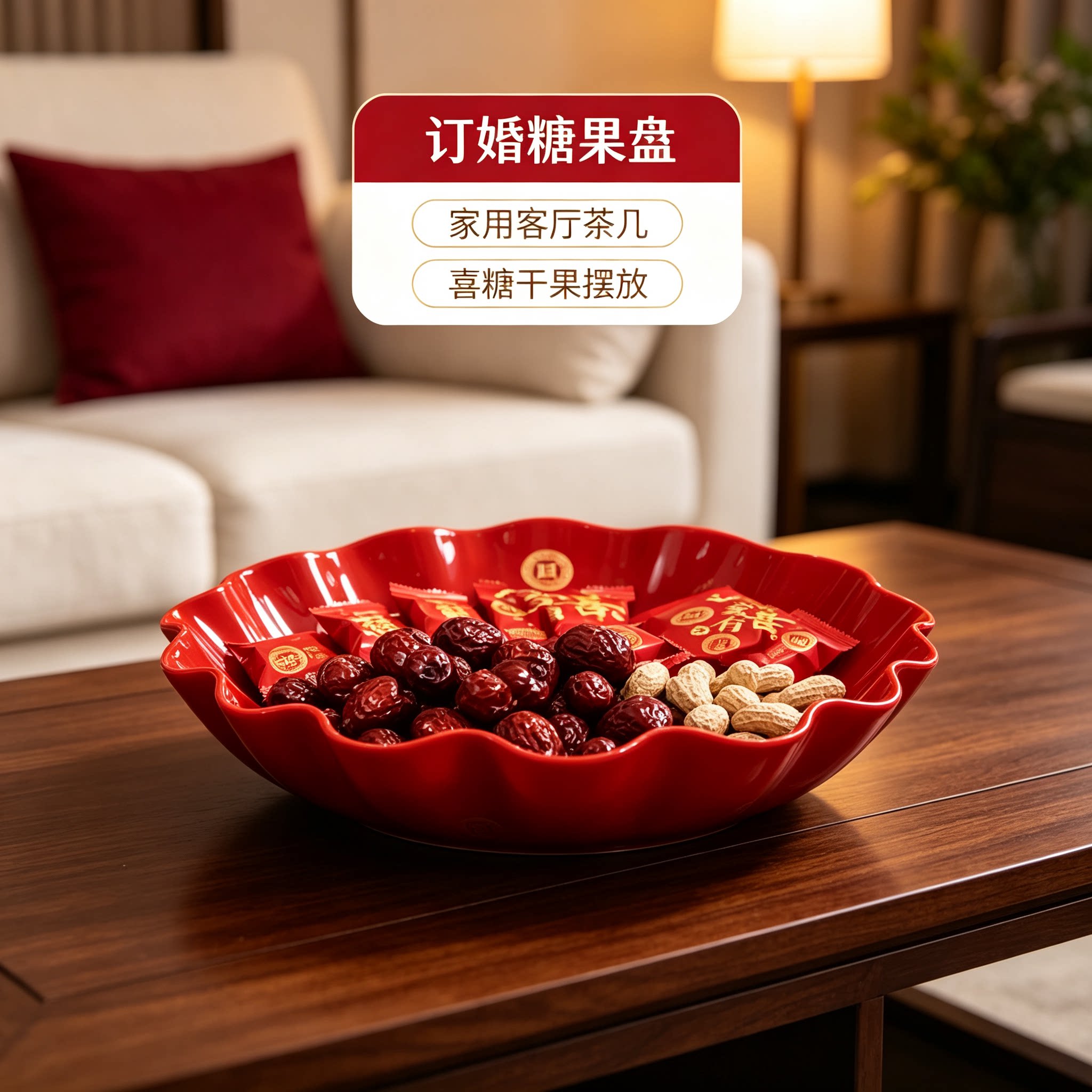 订婚糖果盘多色可选家用客厅茶几零食水果篮结婚创意装饰婚庆用
