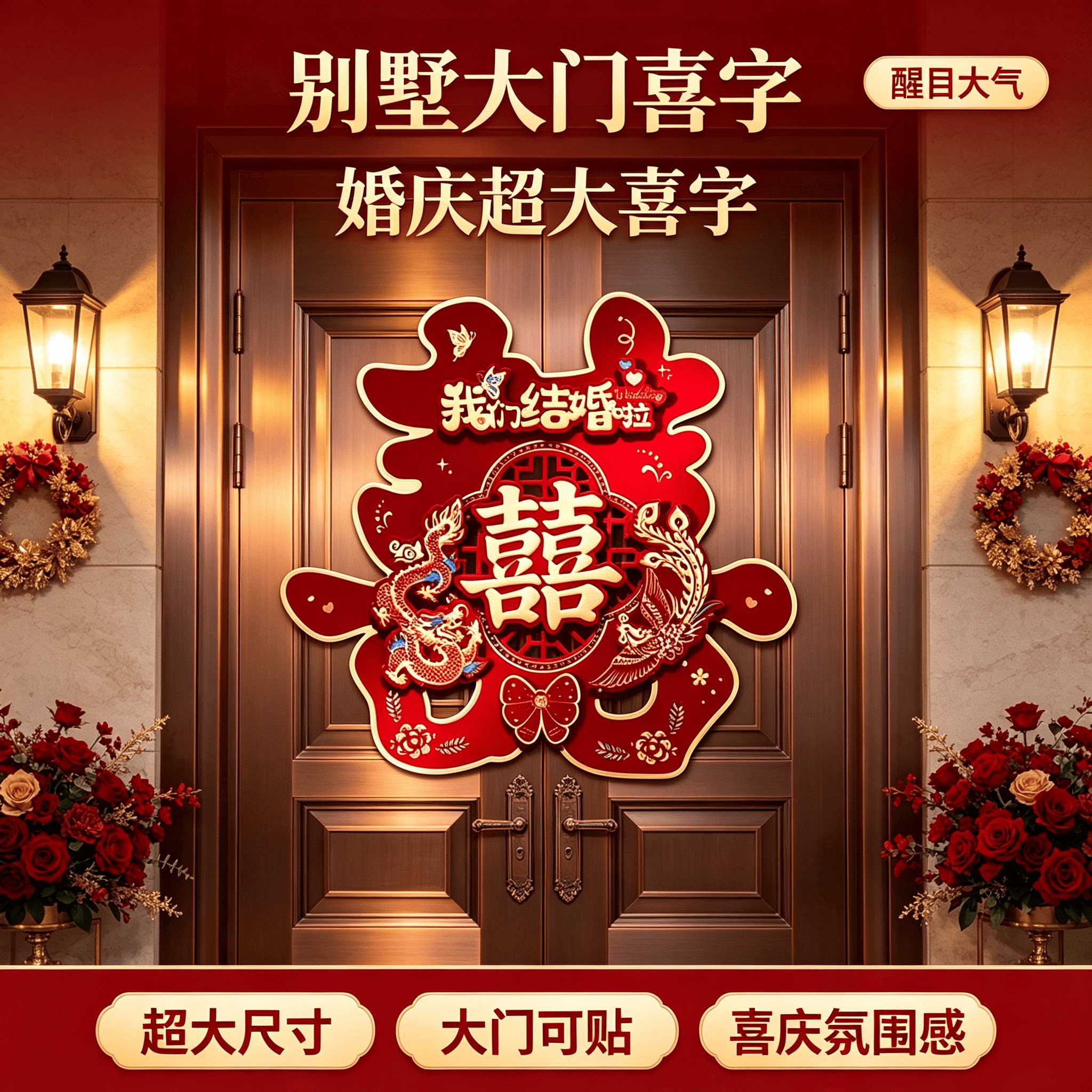 婚庆超大喜字结婚用品大全婚房