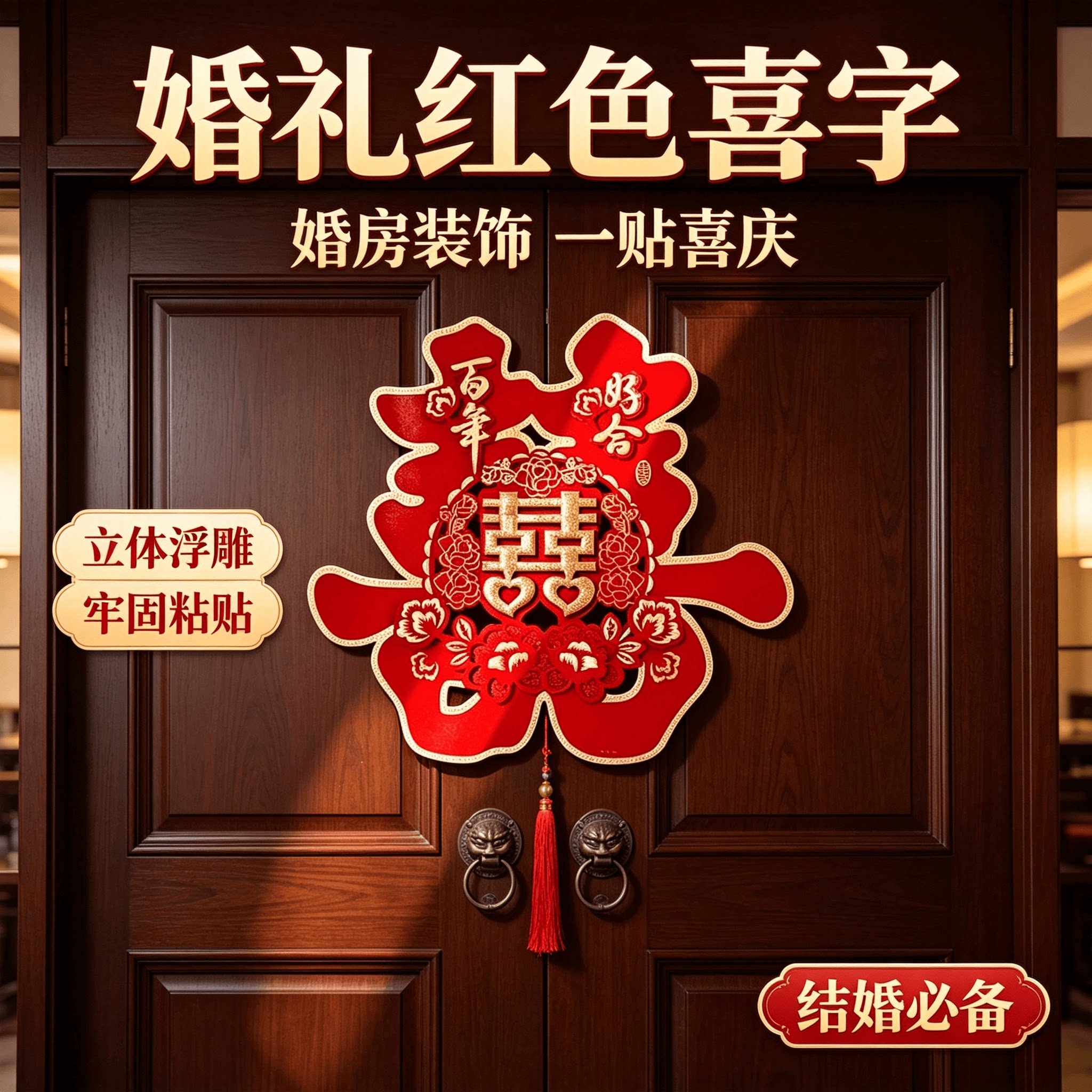 婚礼红色喜字结婚用品大全婚房