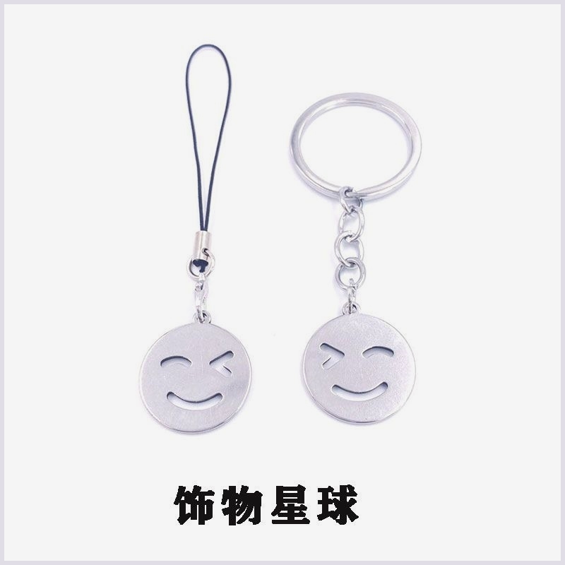 rela热拉周边眨眼笑脸卡通表情链钛钢吊坠不掉色抖音个性挂件扣