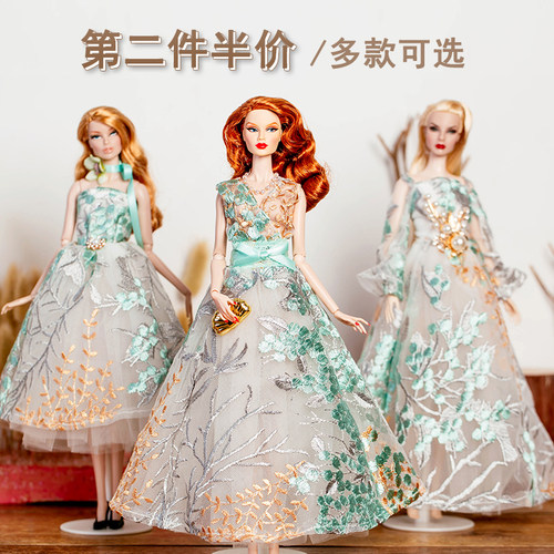 芭比礼服刺绣娃衣fr超模新品半价