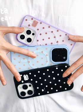 TitaBear三色麻薯情侣cp磁吸壳适用苹果16promax手机壳iphone15/14华为mate60双层imd防摔保护套新款简约