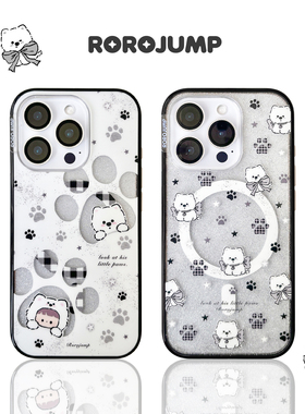 肉肉酱噪点星星爪子适用iphone16promax磁吸手机壳苹果15pro新款14爆闪13保护套防摔情侣cp壳带链条高级感夏