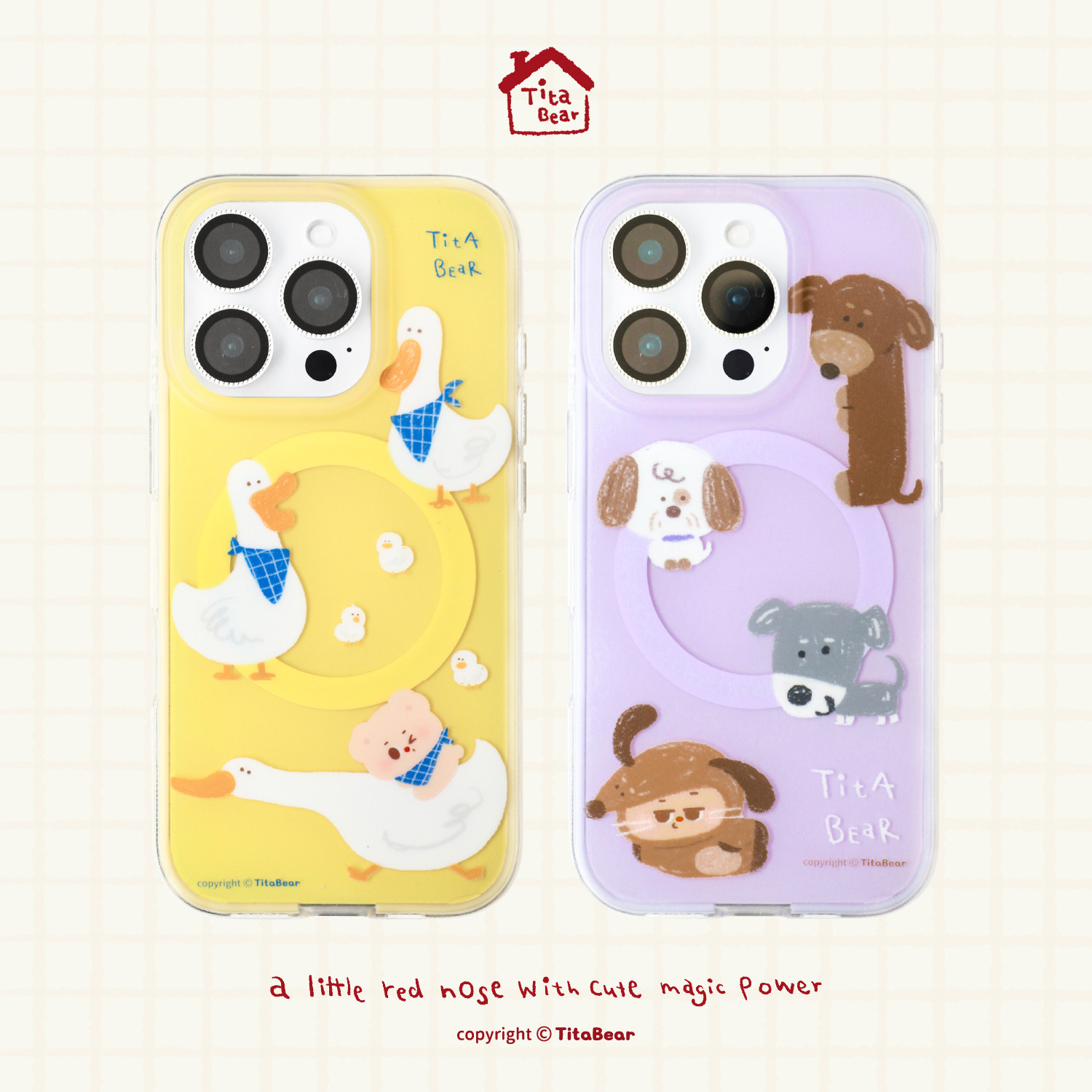 Titabear我与爱宠适用iphone16promax磁吸手机壳苹果15pro保护套14超薄二合一磨砂防摔13卡通高级感小众设计,3C数码配件,手机保护套/壳,淘宝优惠券,粉丝福利购,淘宝优惠卷