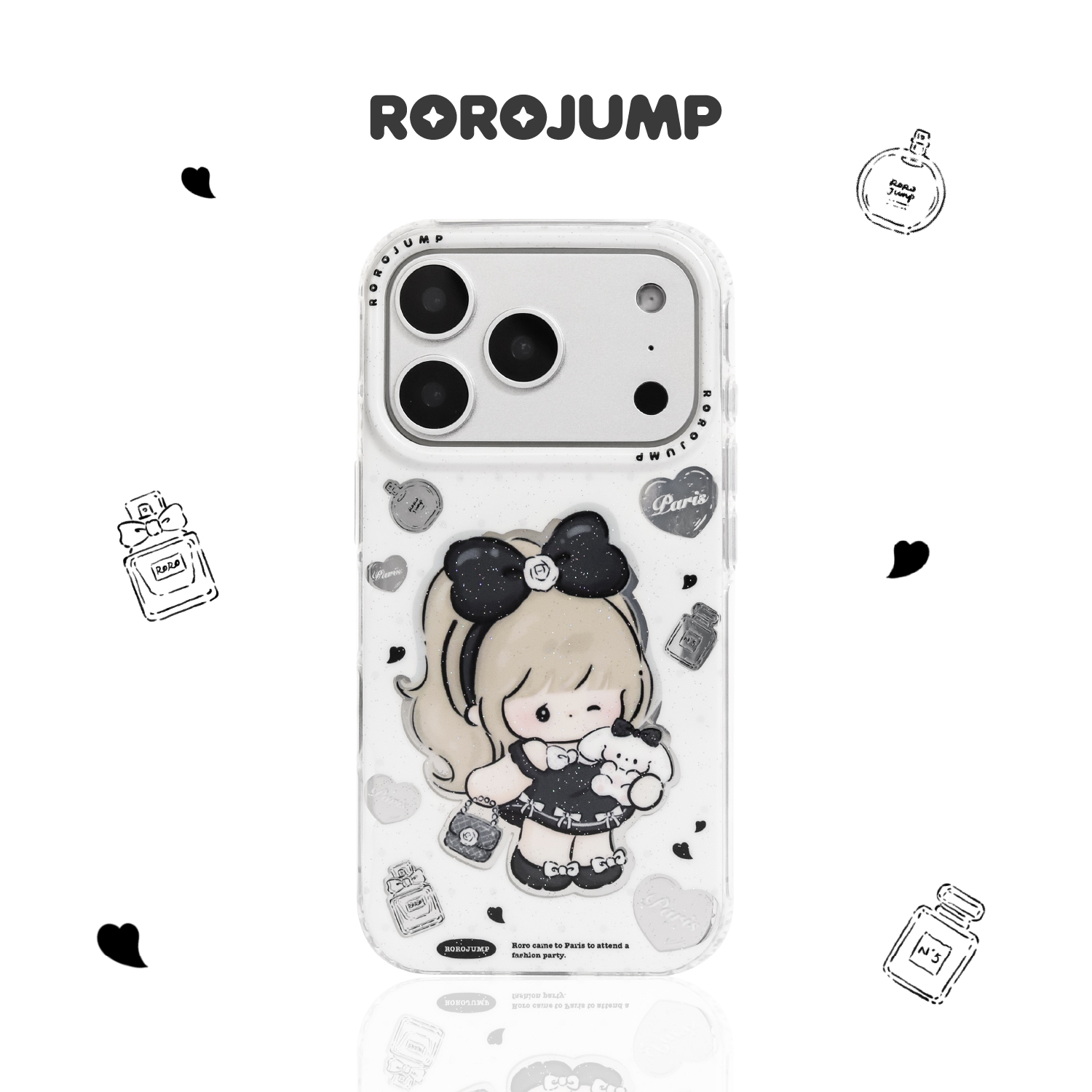 肉肉酱白色香水适用iphone17promax磁吸手机壳苹果16pro原创新款15防摔亮面imd工艺底层镜面14pm姐妹款保护套