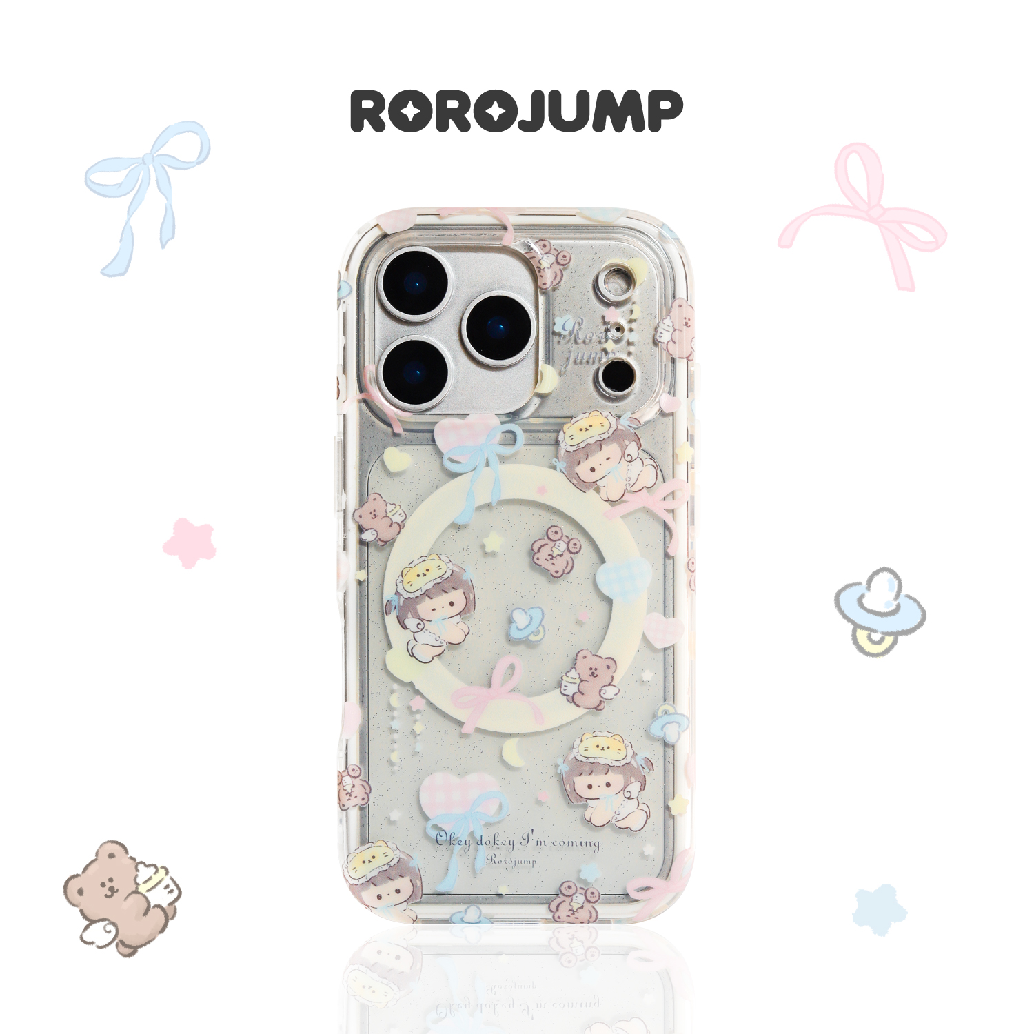 肉肉酱奶瓶小天使适用iphone17promax磁吸手机壳原创25新款苹果16pro可爱卡通原创imd全包二合一亮面耐磨华为