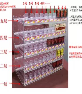 便利店烟架子展示直架烟柜超市香烟背柜挂墙式货架展示柜带推烟器