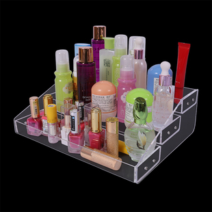 桌面简易学生收纳整理小柜子多层简约创意办公桌上置物架透明梯形