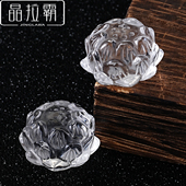 天然白水晶莲花摆件原石雕刻件家居桌面装 饰供佛荷花宝石工艺品