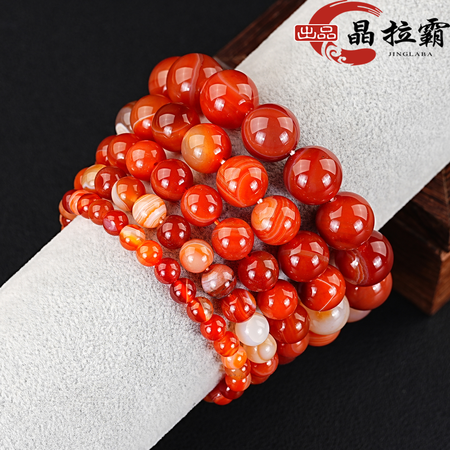 缠丝天然红玛瑙手串单圈男女