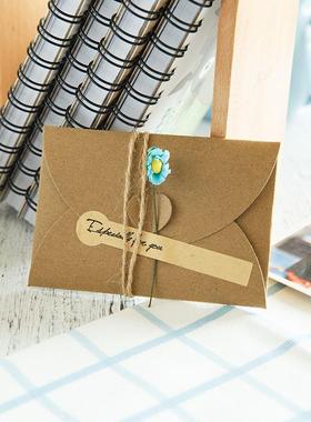 Dried flower kraft paper birthday greeting card diy handwrit