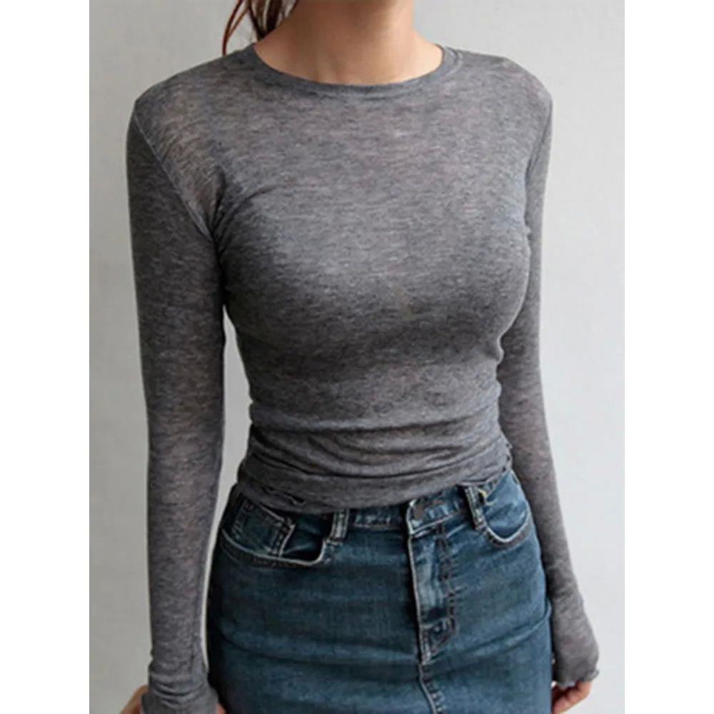 High Quality Plain T Shirt Women Cotton Elastic Basic T-shir 女装/女士精品 T恤 原图主图