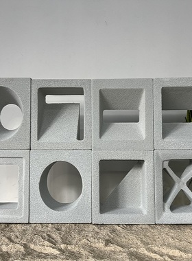 网红水泥空心砖PU轻质砖镂空隔断隔墙艺术造型空心砖墙单孔多孔砖