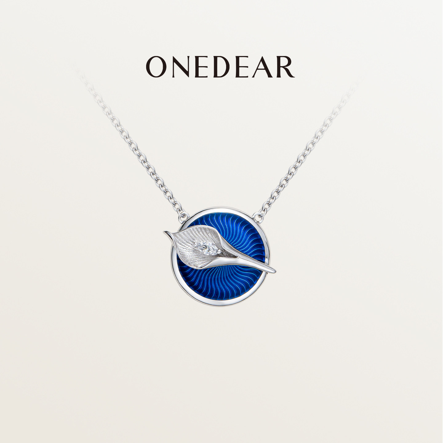 ONEDEAR高温珐琅彩s925银项链耳环新中式淑女风高级感配饰