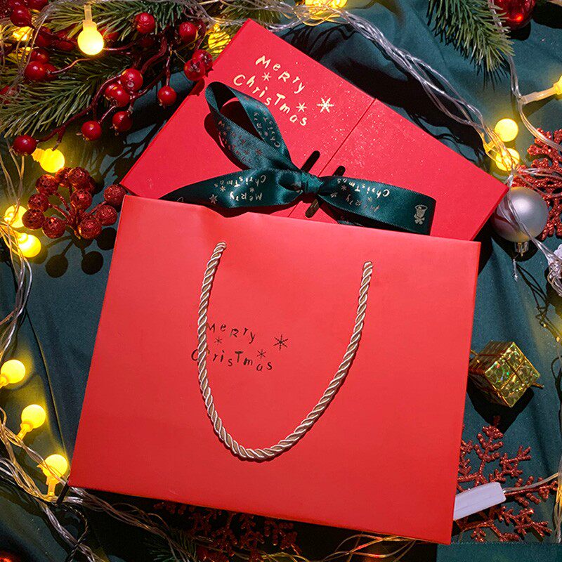 圣诞节礼物盒平安夜苹果礼盒包装盒空盒202g2新年礼品袋christmas