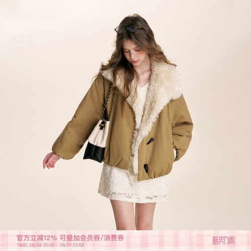 羊羔毛大翻领夹克短款棉服外套