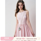 孙怡同款 针织背心拼接连衣裙 花边拼接 Kroche 慵懒法式