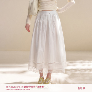 26ss 压褶长款 Girlcore 重工双层蕾丝拼接 半身裙 莱赛尔 Kroche