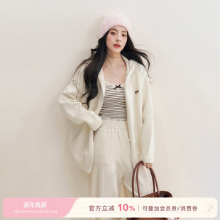 宽松连帽针织外套高腰阔腿休闲裤 Kroche FIT COZY 三件套 25aw