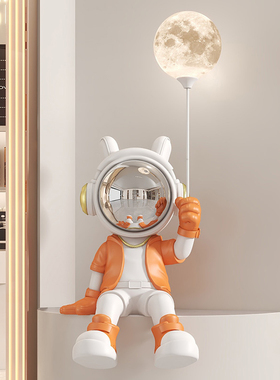 宇航员宇航员坐姿摆件电视柜地板收银前台高端装饰开幕礼物