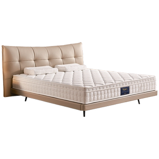 美国TLK特蕾卡真皮床主卧高端大气现代简约双人实木悬浮床架 贝丝