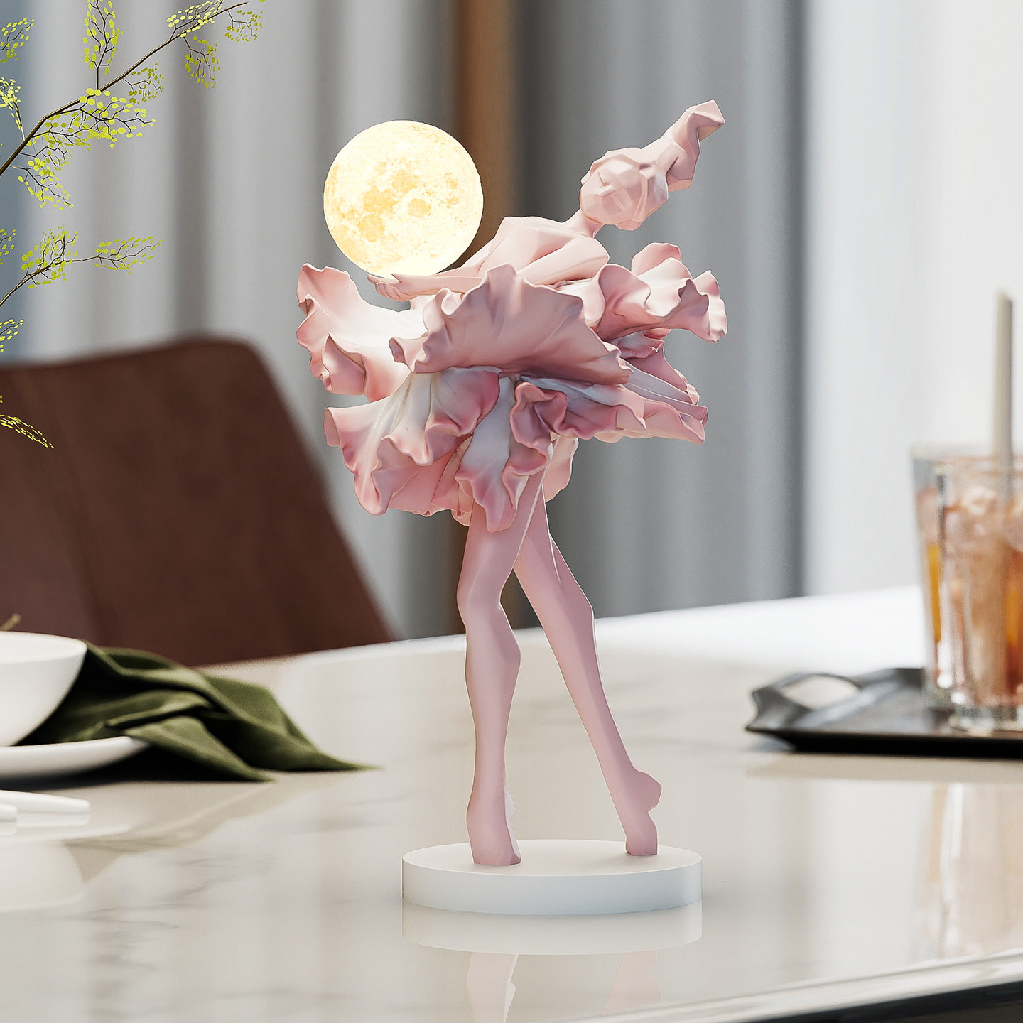 艺术女孩小夜灯摆件卧室氛围感台灯装饰品床头柜睡眠灯生日礼物