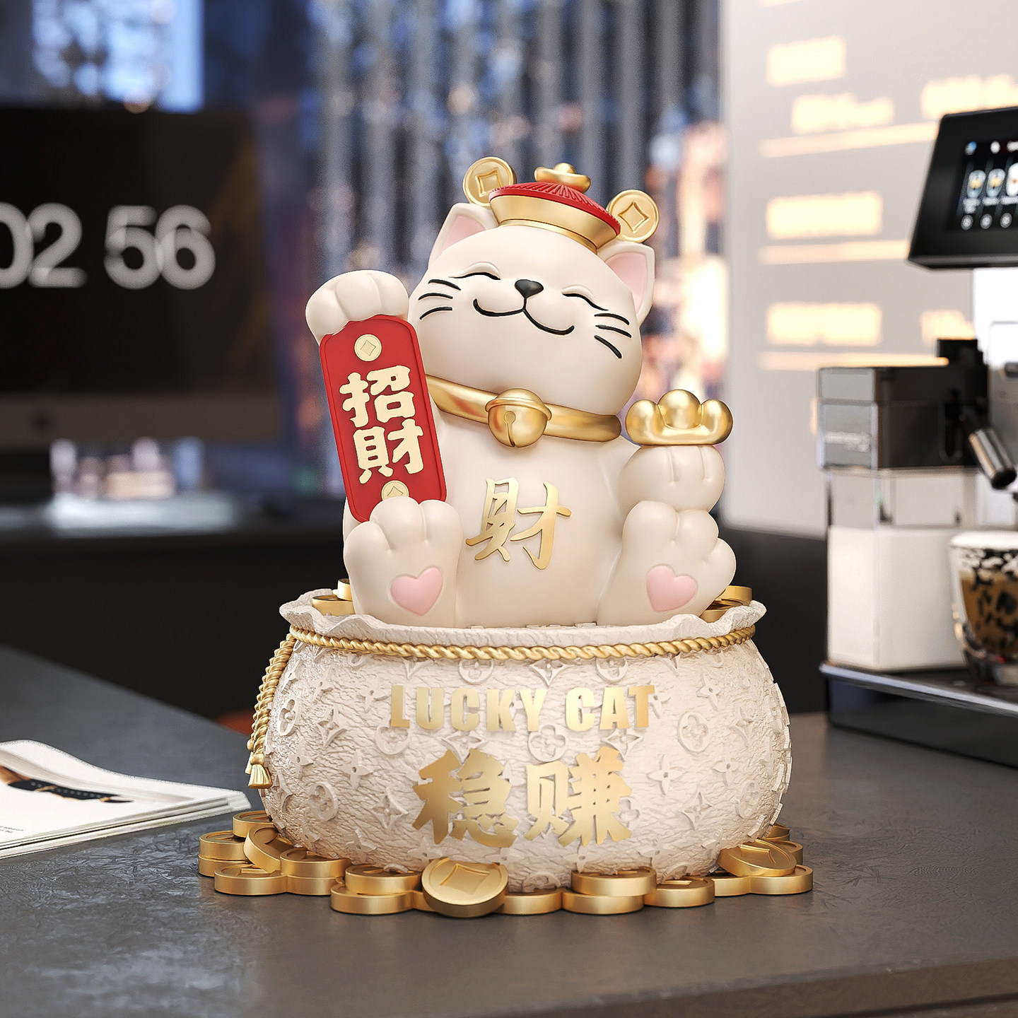稳赚招财猫桌面摆件新店开业礼物生意兴隆店铺前台收银台装饰品,家居饰品,装饰摆件,淘宝优惠券,粉丝福利购,淘宝优惠卷