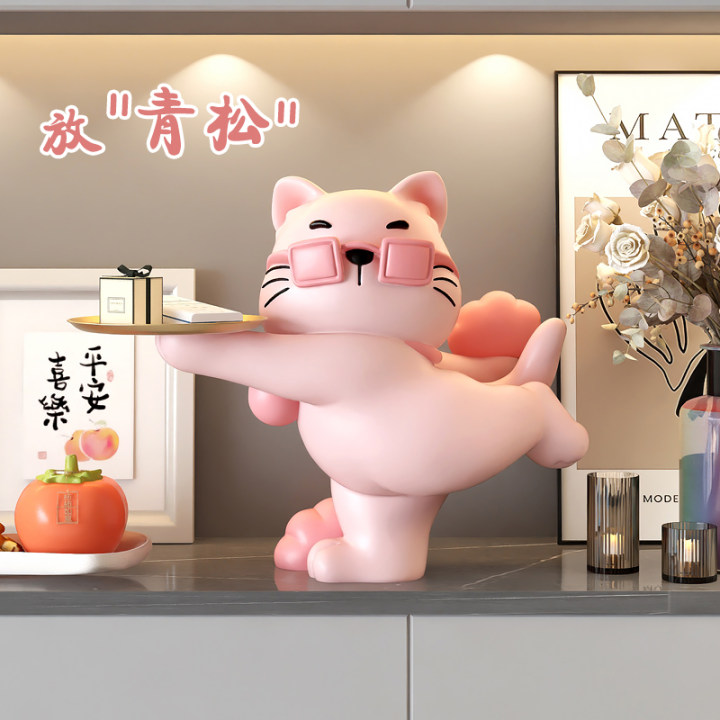 招财猫入户玄关收纳摆件乔迁礼物