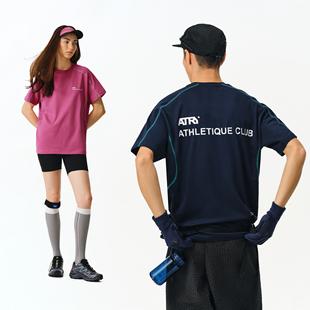 ATRY哈苏线短袖T恤男春夏国潮牌户外运动宽松休闲情侣百搭上衣女