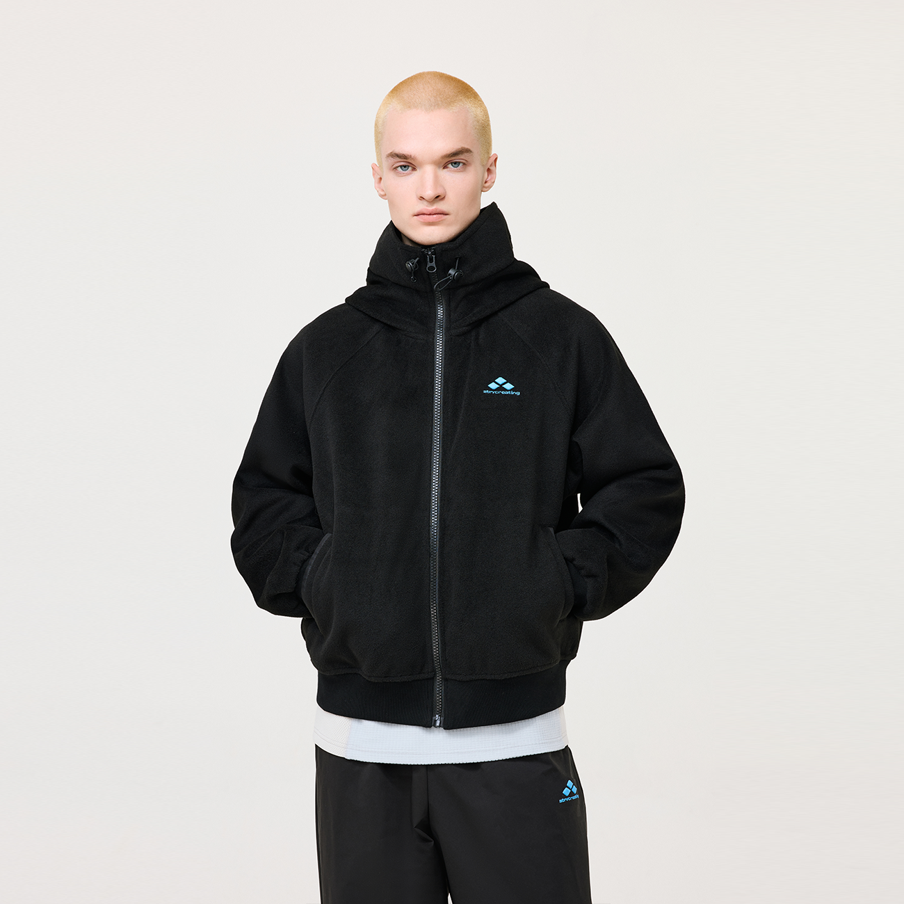 ATRY羊毛开衫连帽卫衣