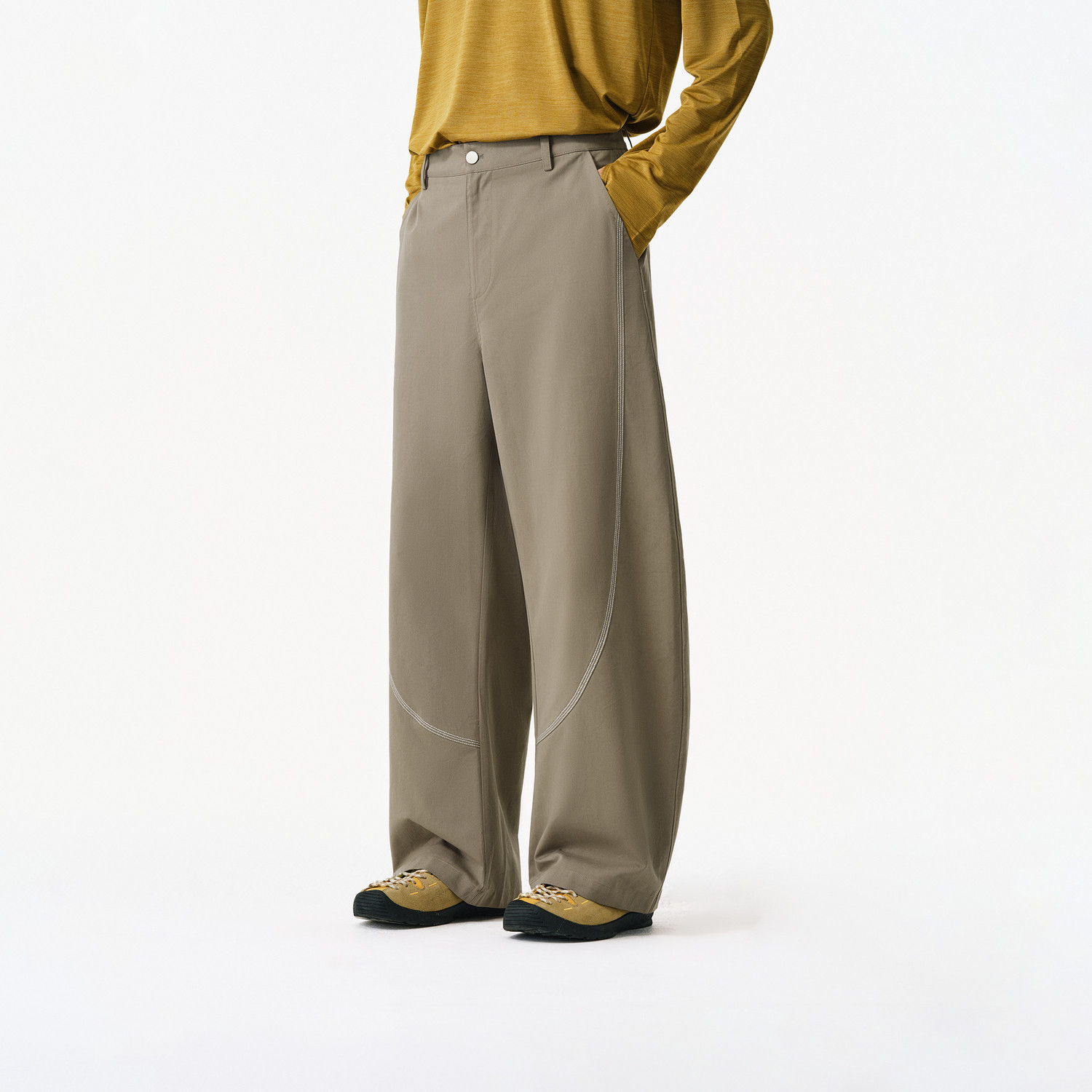 休闲裤男款弯刀阔腿裤廓形工装裤