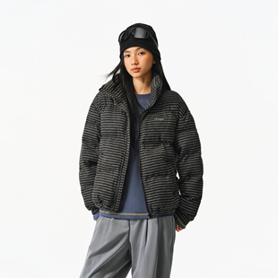 潮牌加厚情侣装 冬季 羊毛棉衣棉袄女 2025新款 ATRY条纹棉服外套男款