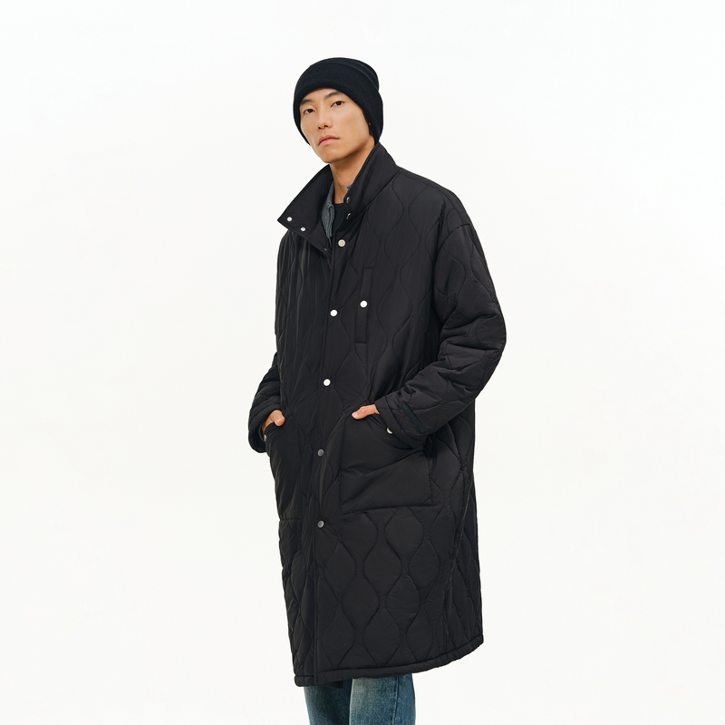 ATRY加厚保暖长款大衣男冬季潮牌美式宽松休闲多口袋立领棉服外套