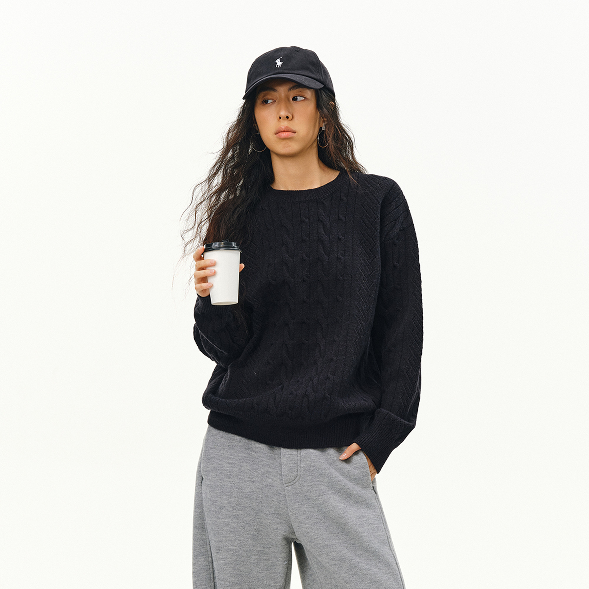 ATRY肌理感圆领毛衣男款秋冬季保暖内搭美式复古风高级感针织衫女,男装,针织衫/毛衣,淘宝优惠券,粉丝福利购,淘宝优惠卷