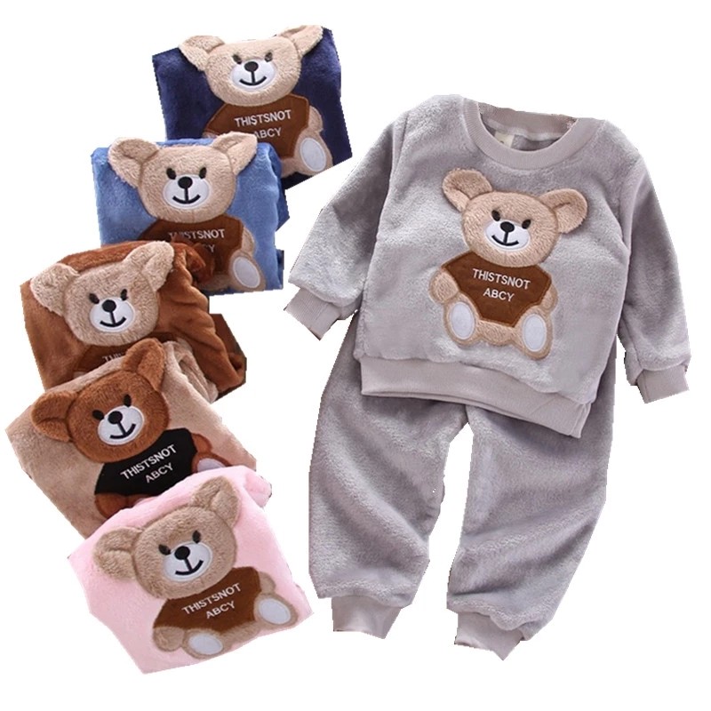 autumn winter flannel pajamas newborn clothes baby boy cloth
