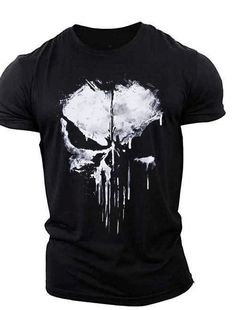Sleeve Outdoor Skull Sportswea Print Short shirt Punisher