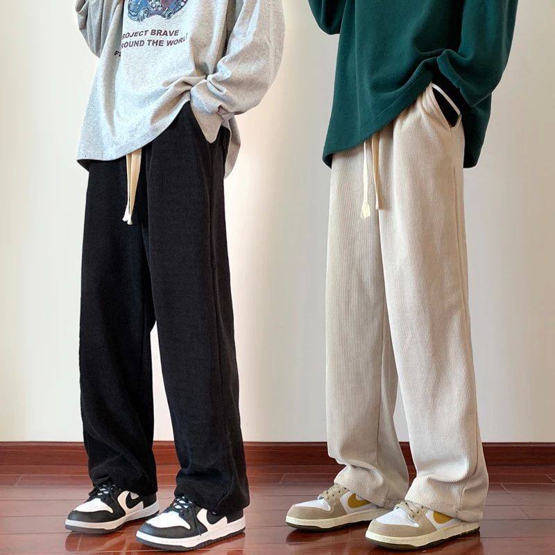 Autumn New Style Men's Straight Wide Leg Pants Casual Loose