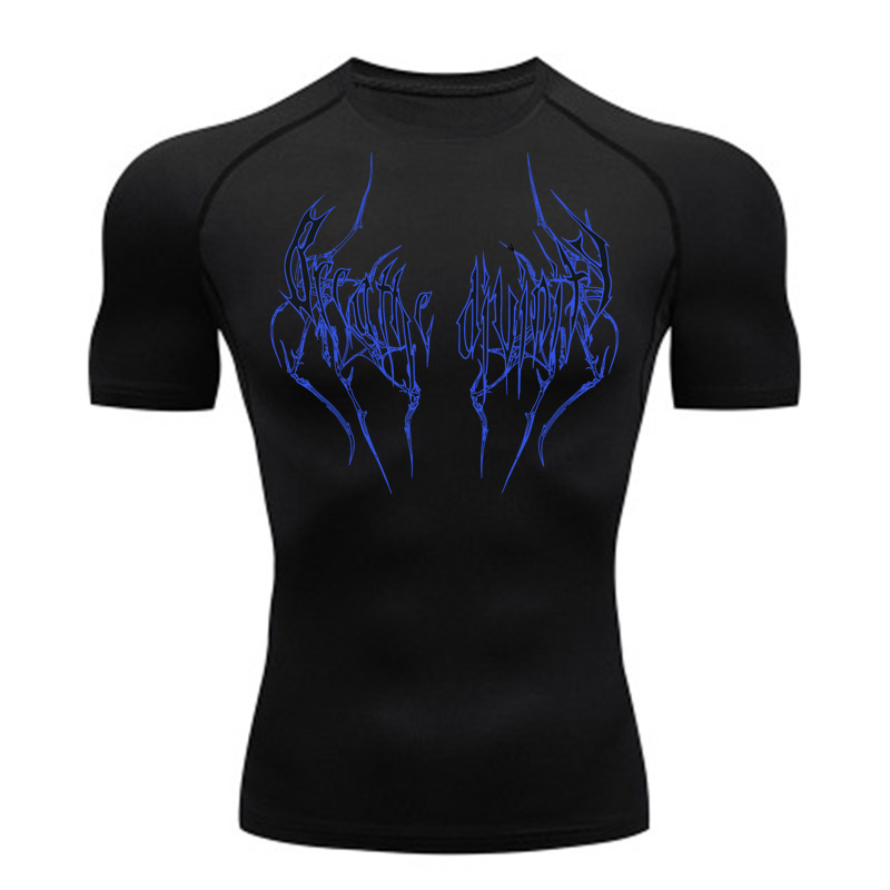 New style Sleeve clothes Workout T-Shirt Compression Black