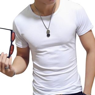 Men Collar Neck Plain Shirt White Summer Casual