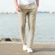 Cotton Solid Men New Male Linen Breathable Pants Autumn