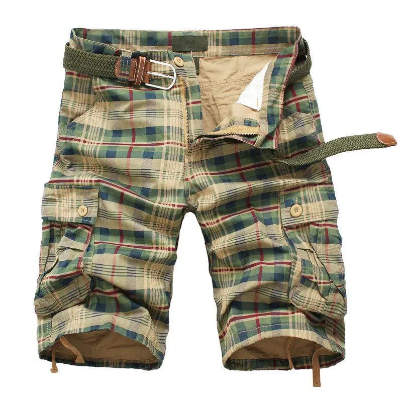 2024 Summer Men Shorts Fashion Plaid Beach Shorts Mens Casua