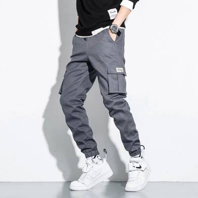 Men's Casual Cargo Pants Loose Multi-Pocket Track Trousers E