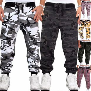 Pants new Drawstr Elasticity Men Cargo Camouflage Sweatpants