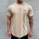 Cotton short Men Summer Gym shirt Bodybuilding Fitness